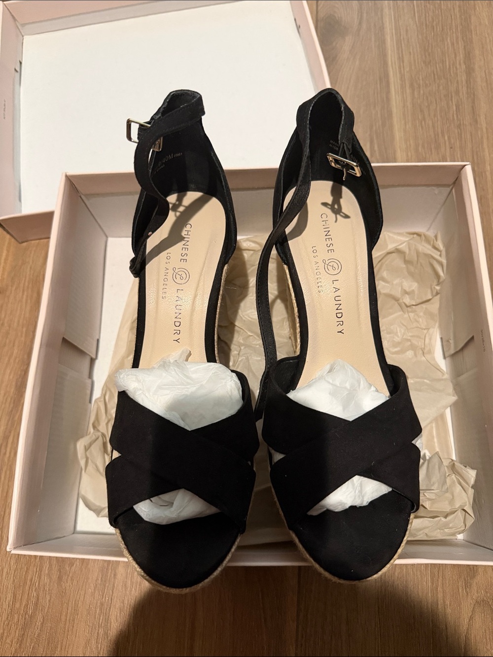 Chinese Laundry Morgan Wedge Sandals - Black